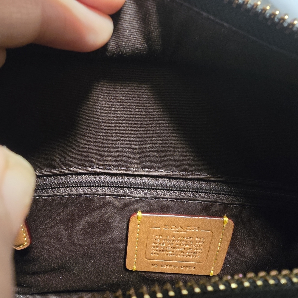 Small Maggie Coach Black Quilted Purse with Gold Hardware - Picture 8 of 8